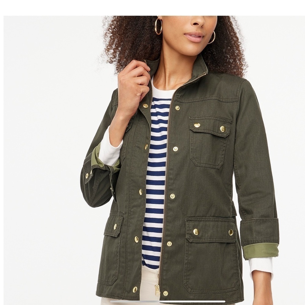 J.Crew Factory Resin-Coated Twill Field Jacket - S - Picture 2 of 7